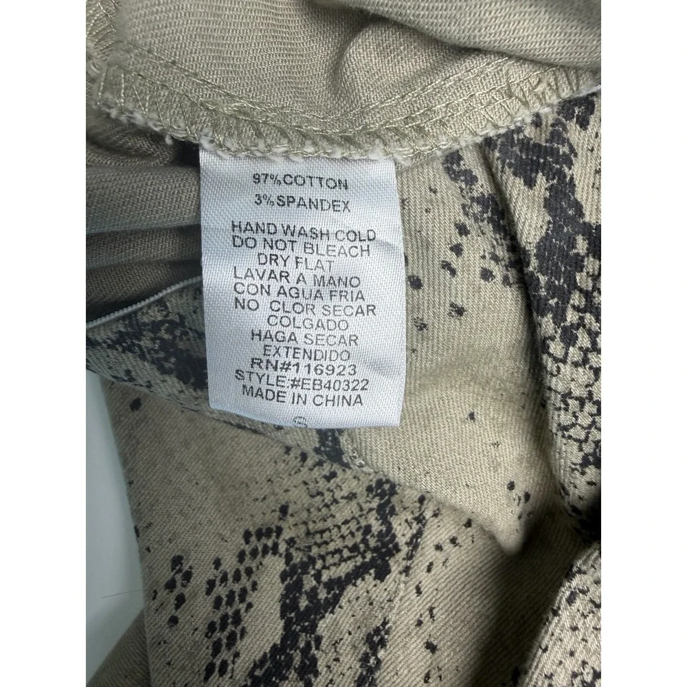 Easel Los Angeles Women's Snakeskin Stretch Skinny‎ Pants Size Small